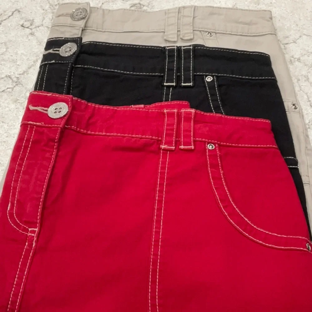 KAREN KS SCOTT three 3️⃣ shots khaki, black and red skirts size 6
